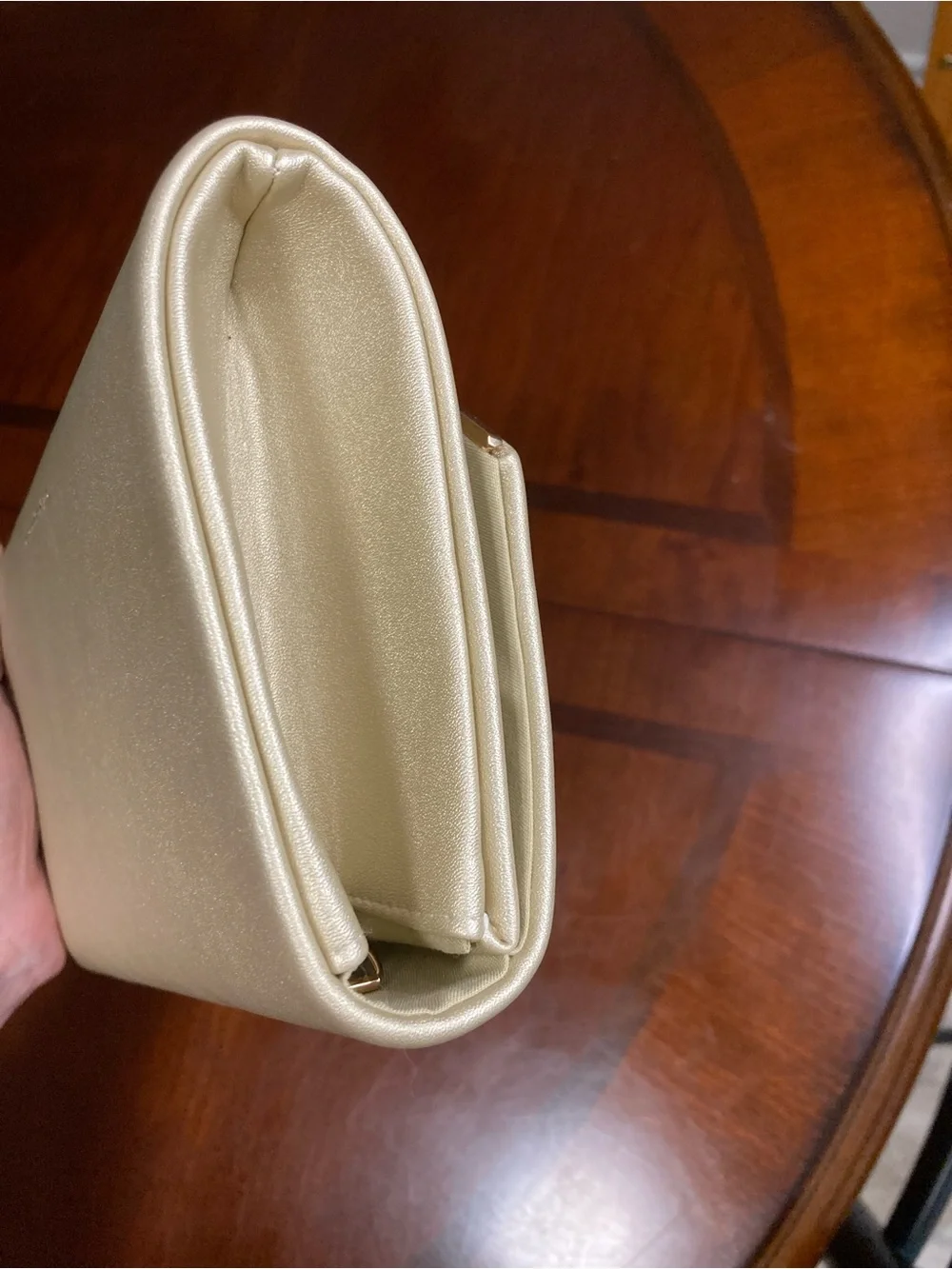 Christian Lacroix Champagne Pearl Envelope Clutch